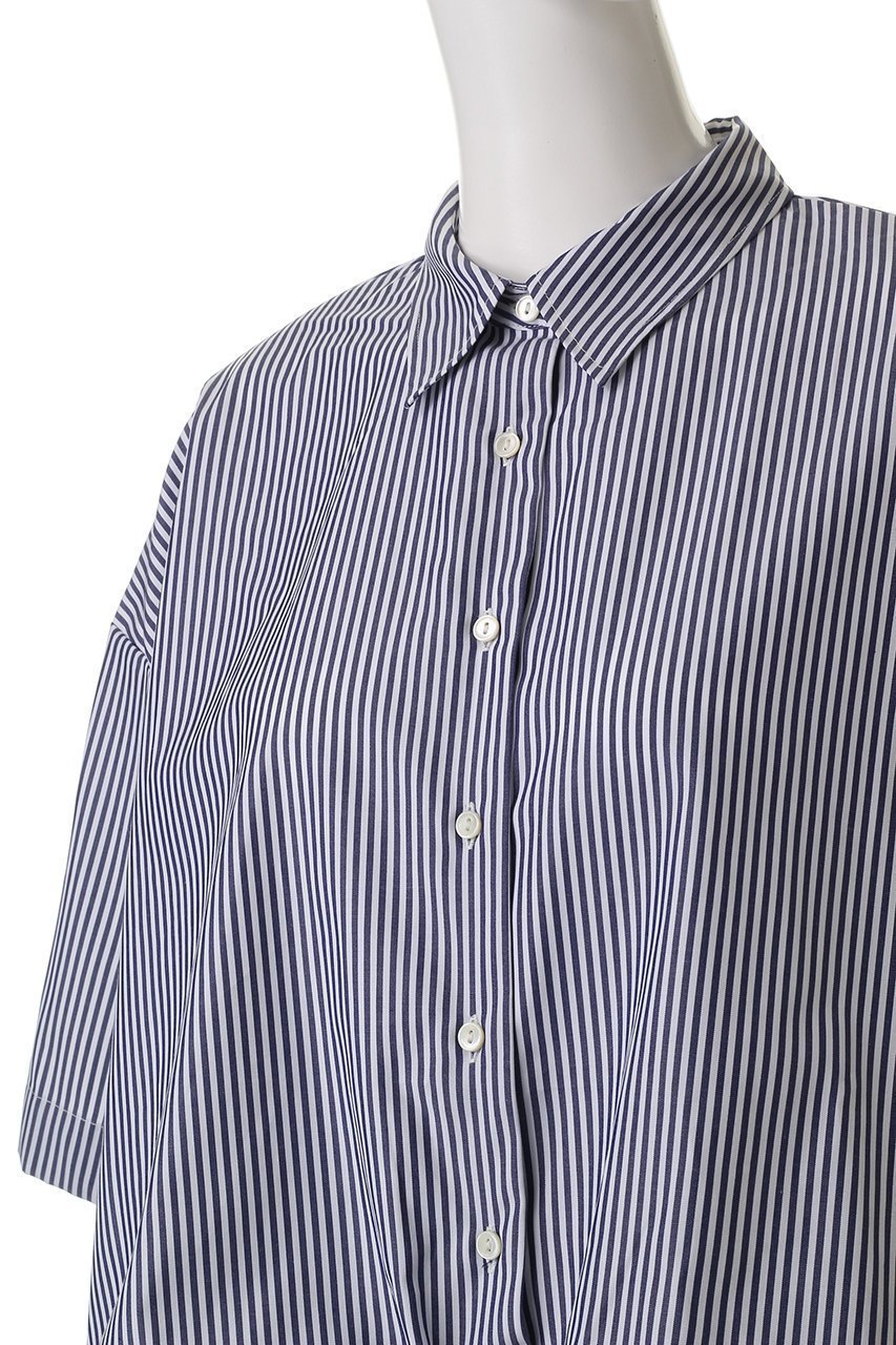 【ミズイロ インド/mizuiro ind】のstripe half slv balloon shirt シャツ 人気、トレンドファッション・服の通販 founy(ファニー) 　ファッション　Fashion　レディースファッション　Fashion for Women　トップス・カットソー　Cut & Sew Tops　シャツ・ブラウス・オフィスカジュアル　Elegant Blouses & Button-Ups　おすすめ　Recommended / Our Picks　ギャザー　Gathered, Ruffled　ショート　Short, Short Length　ストライプ　Stripe, Striped Pattern　スリーブ　Sleeve, Long Sleeve / Short Sleeve　バルーン　Balloon, Balloon Silhouette　エレガント 上品　Elegant　other-5|ID: prp329100004509165 ipo3291000000032907588