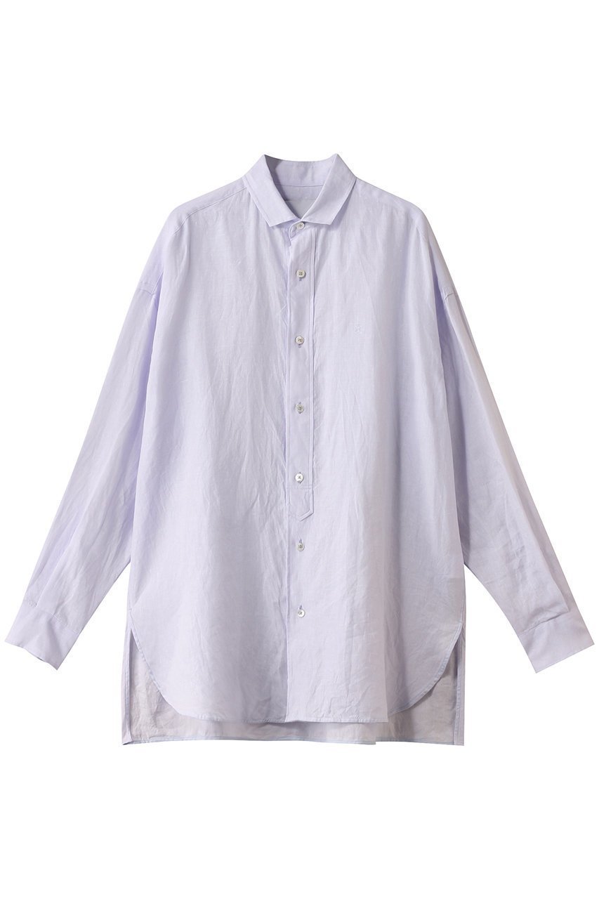 【エリオポール/heliopole】の【TICCA】リネンビッグシャツ インテリア・キッズ・メンズ・レディースファッション・服の通販 founy(ファニー) 　ファッション　Fashion　レディースファッション　Fashion for Women　トップス・カットソー　Cut & Sew Tops　シャツ・ブラウス・オフィスカジュアル　Elegant Blouses & Button-Ups　スリーブ　Sleeve, Long Sleeve / Short Sleeve　ビッグ　Big, Oversized　ロング　Long, Long-Length　スカイブルー|ID: prp329100004509170 ipo3291000000032907623