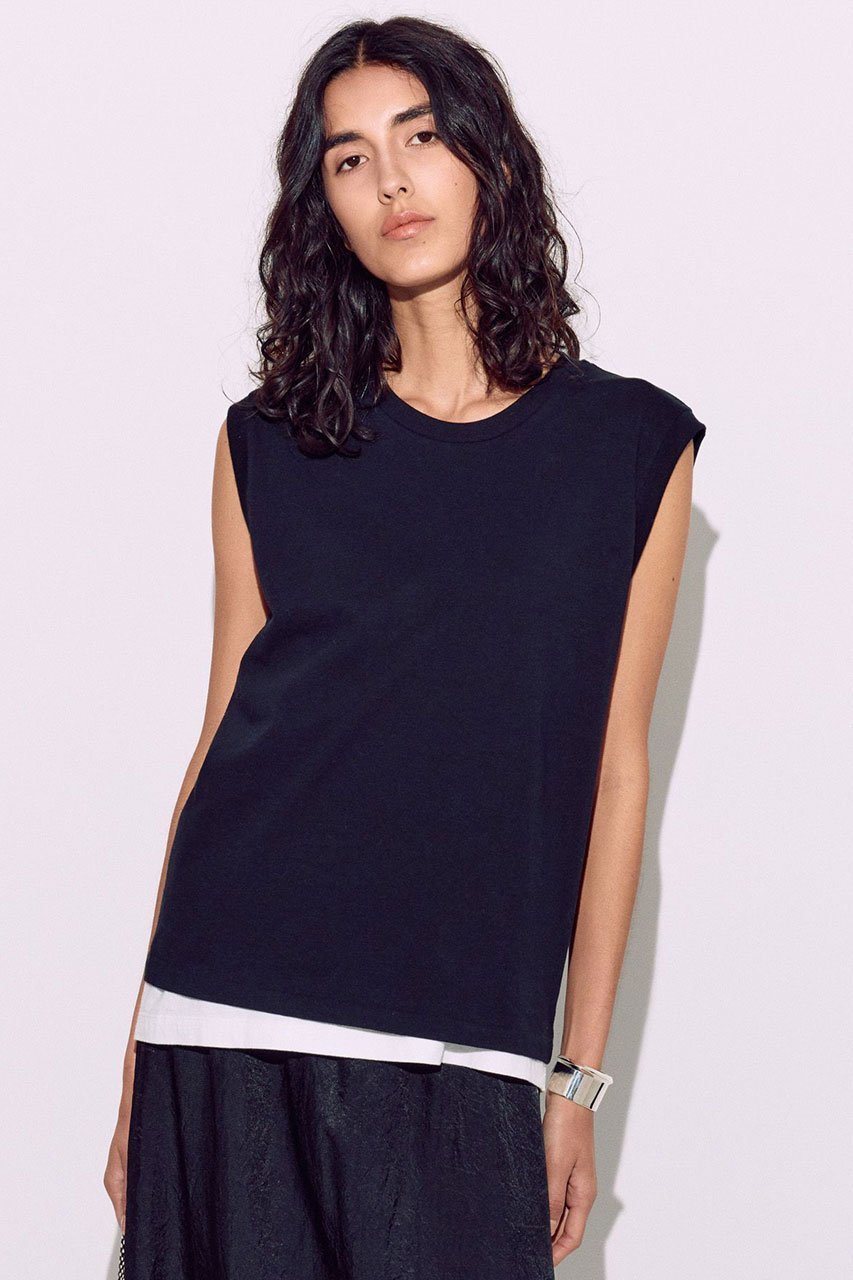 【ブリル/BRILL】のテンジクノースリーブ インテリア・キッズ・メンズ・レディースファッション・服の通販 founy(ファニー) 　ファッション　Fashion　レディースファッション　Fashion for Women　トップス・カットソー　Cut & Sew Tops　キャミソール&ノースリーブ　Camisoles & Sleeveless Tops　シャツ・ブラウス・オフィスカジュアル　Elegant Blouses & Button-Ups　ロングTシャツ・Tシャツ　Longline T-Shirts & Tees　カットソー・ベーシックTシャツ　Cut-and-Sewn Tops / Stretch Tees & Basics　キャミソール　Camisole, Spaghetti Strap Top　タンク　Tank Top, Sleeveless Top　ノースリーブ　Sleeveless, No-Sleeve　ボトム　Bottoms, Lower Wear　ブラック|ID: prp329100004509178 ipo3291000000035968154