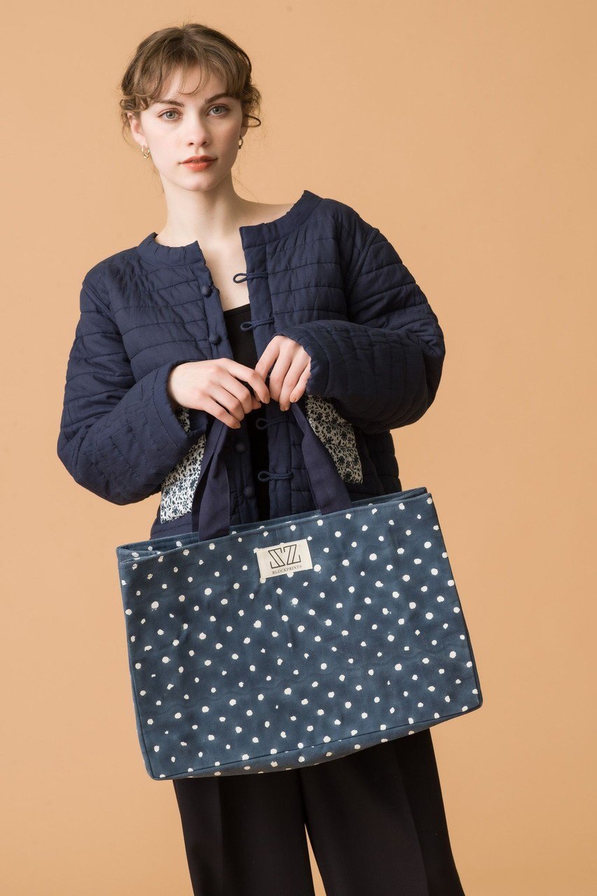 【エスゼット ブロックプリント/SZ Blockprints】のPOLKA DOT ショッパーバッグ 大人の最旬トレンドファッション＆コーディネート founy(ファウニー) 　ファッション　Fashion　レディースファッション　Fashion for Women　バッグ　Bags　ドット　Polka Dot, Dot Pattern　プリント　Print, Printed Pattern　other-2|ID: prp329100004509185 ipo3291000000036926566