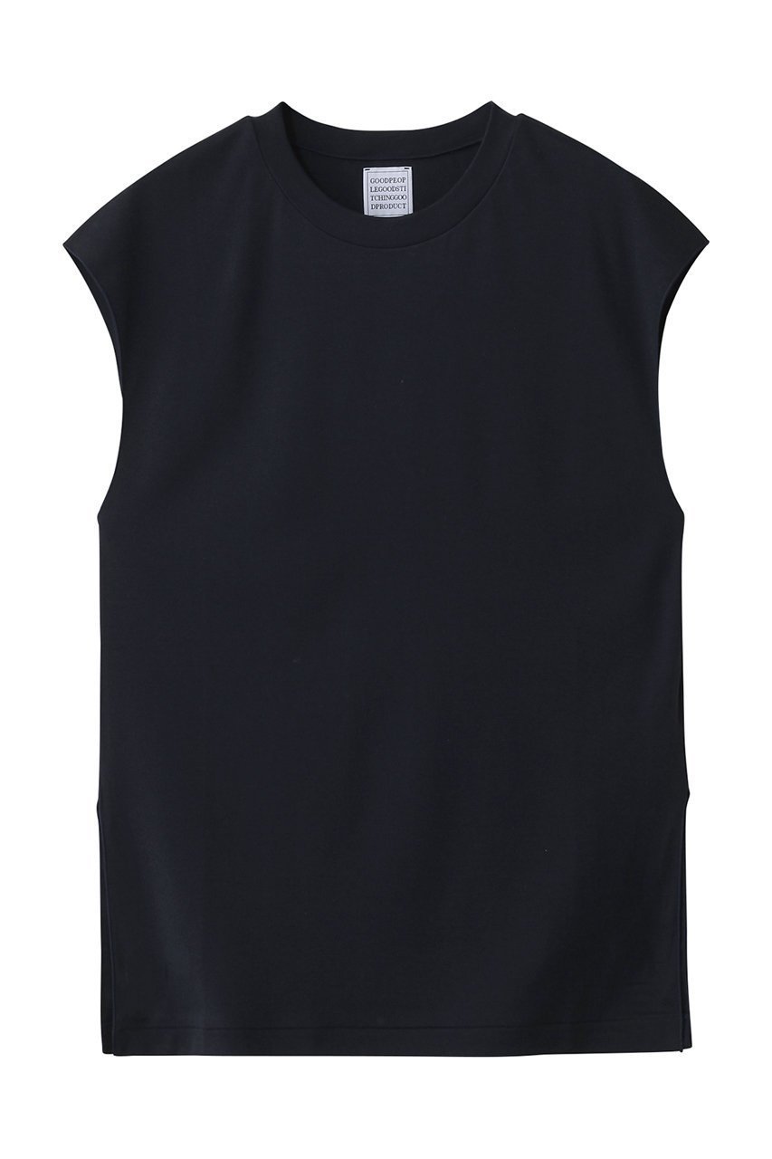 【グッド ピープル グッド ステッチング グッド プロダクト/GOOD PEOPLE GOOD STITCHING GOOD PRODUCT】のクルーネック フレンチスリーブTシャツ インテリア・キッズ・メンズ・レディースファッション・服の通販 founy(ファニー) 　ファッション　Fashion　レディースファッション　Fashion for Women　トップス・カットソー　Cut & Sew Tops　シャツ・ブラウス・オフィスカジュアル　Elegant Blouses & Button-Ups　ロングTシャツ・Tシャツ　Longline T-Shirts & Tees　カットソー・ベーシックTシャツ　Cut-and-Sewn Tops / Stretch Tees & Basics　ショート　Short, Short Length　スリット　Slit, Slit Detail　スリーブ　Sleeve, Long Sleeve / Short Sleeve　フレンチ　French, French Style　定番　Standard, Basic Item　ネイビー|ID: prp329100004509191 ipo3291000000032845432
