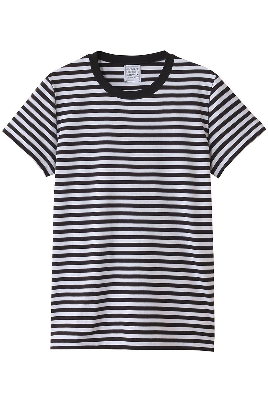【グッド ピープル グッド ステッチング グッド プロダクト/GOOD PEOPLE GOOD STITCHING GOOD PRODUCT】のクルーネック ショートスリーブTシャツ インテリア・キッズ・メンズ・レディースファッション・服の通販 founy(ファニー) 　ファッション　Fashion　レディースファッション　WOMEN　トップス・カットソー　Tops/Tshirt　シャツ/ブラウス　Shirts/Blouses　ロング / Tシャツ　T-Shirts　カットソー　Cut and Sewn　インナー　Inner　ショート　Short　スリーブ　Sleeve　定番　Standard　ホワイト×ブラック|ID: prp329100004509192 ipo3291000000031836439