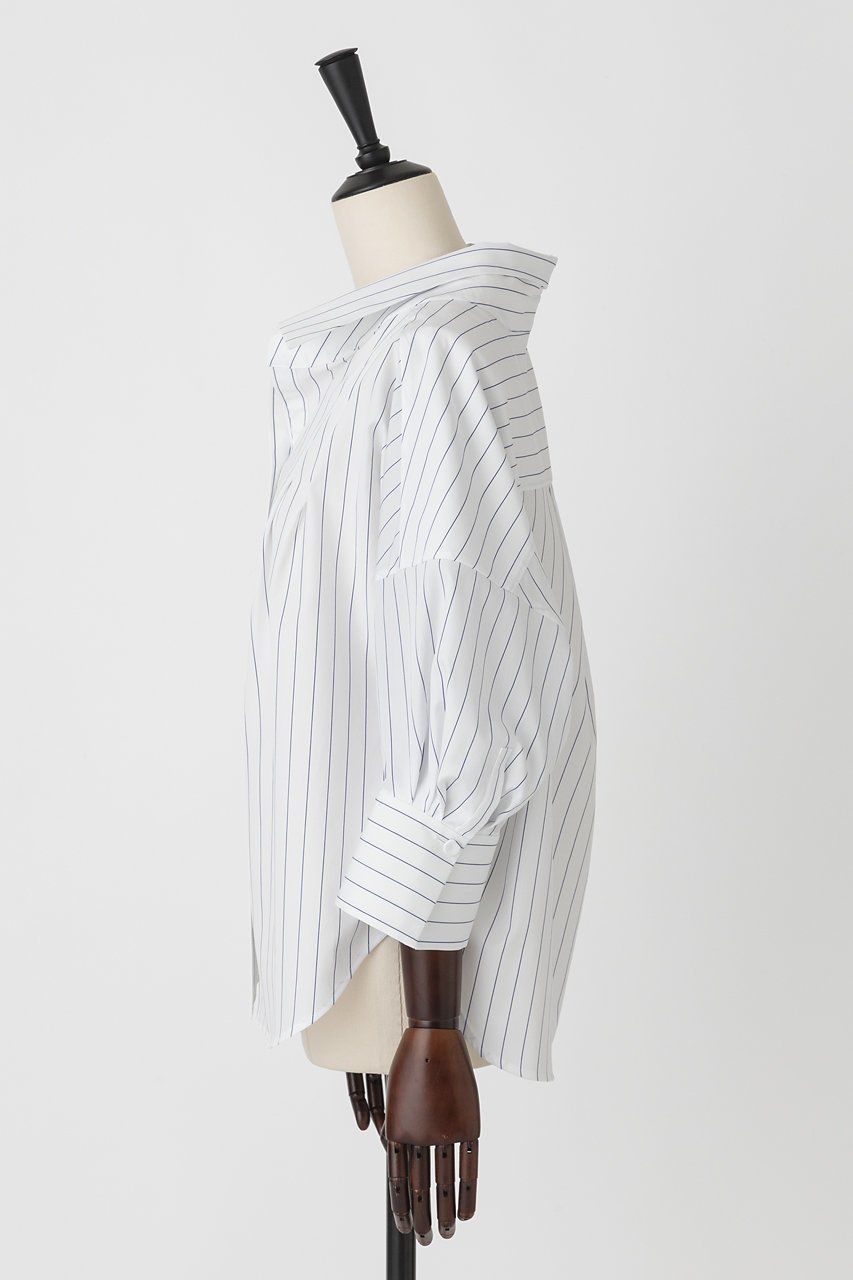 【オーヴィル/EAUVIRE】のショルダータックシャツ 人気、トレンドファッション・服の通販 founy(ファニー) 　ファッション　Fashion　レディースファッション　Fashion for Women　トップス・カットソー　Cut & Sew Tops　シャツ・ブラウス・オフィスカジュアル　Elegant Blouses & Button-Ups　エレガント 上品　Elegant　ショート　Short, Short Length　ストライプ　Stripe, Striped Pattern　スリーブ　Sleeve, Long Sleeve / Short Sleeve　タイプライター　Typewriter Fabric, Crisp Cotton　other-2|ID: prp329100004509194 ipo3291000000032813390