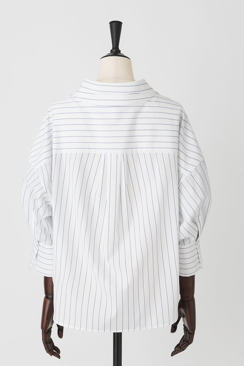 【オーヴィル/EAUVIRE】のショルダータックシャツ 人気、トレンドファッション・服の通販 founy(ファニー) 　ファッション　Fashion　レディースファッション　Fashion for Women　トップス・カットソー　Cut & Sew Tops　シャツ・ブラウス・オフィスカジュアル　Elegant Blouses & Button-Ups　エレガント 上品　Elegant　ショート　Short, Short Length　ストライプ　Stripe, Striped Pattern　スリーブ　Sleeve, Long Sleeve / Short Sleeve　タイプライター　Typewriter Fabric, Crisp Cotton　other-3|ID: prp329100004509194 ipo3291000000032813391