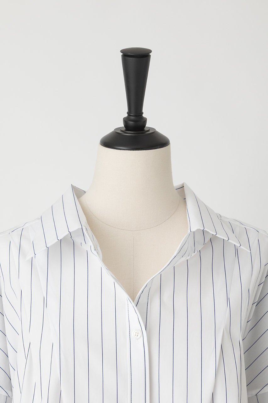 【オーヴィル/EAUVIRE】のショルダータックシャツ 人気、トレンドファッション・服の通販 founy(ファニー) 　ファッション　Fashion　レディースファッション　Fashion for Women　トップス・カットソー　Cut & Sew Tops　シャツ・ブラウス・オフィスカジュアル　Elegant Blouses & Button-Ups　エレガント 上品　Elegant　ショート　Short, Short Length　ストライプ　Stripe, Striped Pattern　スリーブ　Sleeve, Long Sleeve / Short Sleeve　タイプライター　Typewriter Fabric, Crisp Cotton　other-4|ID: prp329100004509194 ipo3291000000032813392