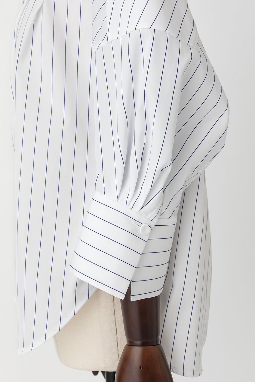 【オーヴィル/EAUVIRE】のショルダータックシャツ 人気、トレンドファッション・服の通販 founy(ファニー) 　ファッション　Fashion　レディースファッション　Fashion for Women　トップス・カットソー　Cut & Sew Tops　シャツ・ブラウス・オフィスカジュアル　Elegant Blouses & Button-Ups　エレガント 上品　Elegant　ショート　Short, Short Length　ストライプ　Stripe, Striped Pattern　スリーブ　Sleeve, Long Sleeve / Short Sleeve　タイプライター　Typewriter Fabric, Crisp Cotton　other-6|ID: prp329100004509194 ipo3291000000032813394