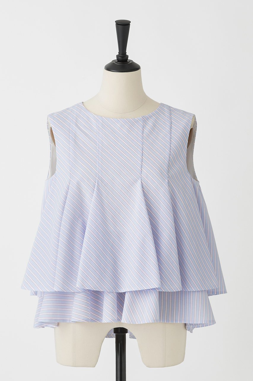 【オーヴィル/EAUVIRE】のクロップドフレアブラウス 人気、トレンドファッション・服の通販 founy(ファニー) 　ファッション　Fashion　レディースファッション　Fashion for Women　トップス・カットソー　Cut & Sew Tops　キャミソール&ノースリーブ　Camisoles & Sleeveless Tops　シャツ・ブラウス・オフィスカジュアル　Elegant Blouses & Button-Ups　ノースリーブ　Sleeveless, No-Sleeve　フレア　Flare, Flared　 other-1|ID: prp329100004509195 ipo3291000000032811125