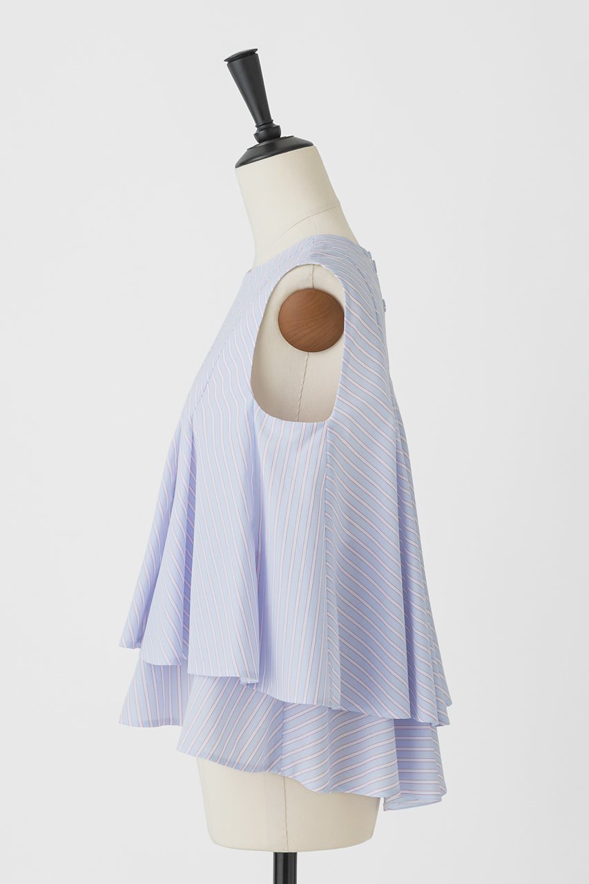 【オーヴィル/EAUVIRE】のクロップドフレアブラウス 人気、トレンドファッション・服の通販 founy(ファニー) 　ファッション　Fashion　レディースファッション　Fashion for Women　トップス・カットソー　Cut & Sew Tops　キャミソール&ノースリーブ　Camisoles & Sleeveless Tops　シャツ・ブラウス・オフィスカジュアル　Elegant Blouses & Button-Ups　ノースリーブ　Sleeveless, No-Sleeve　フレア　Flare, Flared　other-2|ID: prp329100004509195 ipo3291000000032811127