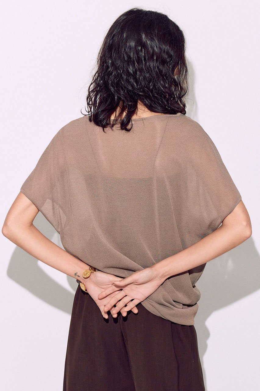 【ブリル/BRILL】のシアーアシンメトリープルオーバー 人気、トレンドファッション・服の通販 founy(ファニー) 　ファッション　Fashion　レディースファッション　Fashion for Women　トップス・カットソー　Cut & Sew Tops　ニット　Knit Tops & Sweaters　カジュアルプルオーバー・ニットトップス　Pullovers & Knit Tops / Casual Pullovers　アシンメトリー　Asymmetrical Style　エレガント 上品　Elegant　シアー　Sheer, See-Through　ドレープ　Drape, Draping Fabric　other-3|ID: prp329100004509196 ipo3291000000032811157