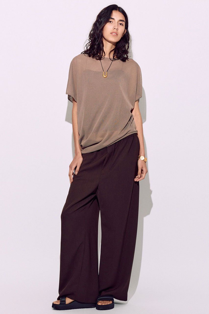【ブリル/BRILL】のシアーアシンメトリープルオーバー 人気、トレンドファッション・服の通販 founy(ファニー) 　ファッション　Fashion　レディースファッション　Fashion for Women　トップス・カットソー　Cut & Sew Tops　ニット　Knit Tops & Sweaters　カジュアルプルオーバー・ニットトップス　Pullovers & Knit Tops / Casual Pullovers　アシンメトリー　Asymmetrical Style　エレガント 上品　Elegant　シアー　Sheer, See-Through　ドレープ　Drape, Draping Fabric　other-4|ID: prp329100004509196 ipo3291000000032811158