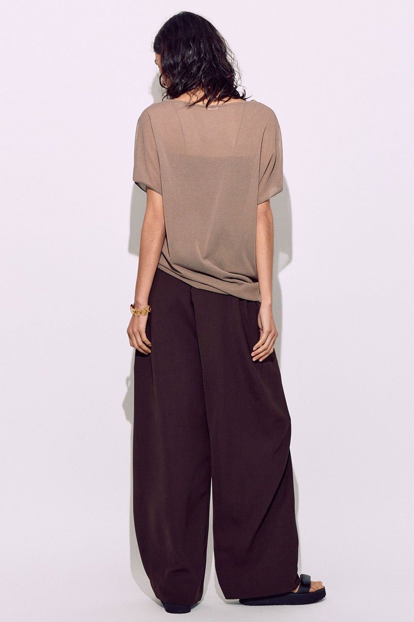 【ブリル/BRILL】のシアーアシンメトリープルオーバー 人気、トレンドファッション・服の通販 founy(ファニー) 　ファッション　Fashion　レディースファッション　Fashion for Women　トップス・カットソー　Cut & Sew Tops　ニット　Knit Tops & Sweaters　カジュアルプルオーバー・ニットトップス　Pullovers & Knit Tops / Casual Pullovers　アシンメトリー　Asymmetrical Style　エレガント 上品　Elegant　シアー　Sheer, See-Through　ドレープ　Drape, Draping Fabric　other-6|ID: prp329100004509196 ipo3291000000032811160