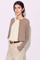 【ブリル/BRILL】のシルクショートリブカーディガン ブラウン|ID:prp329100004509198