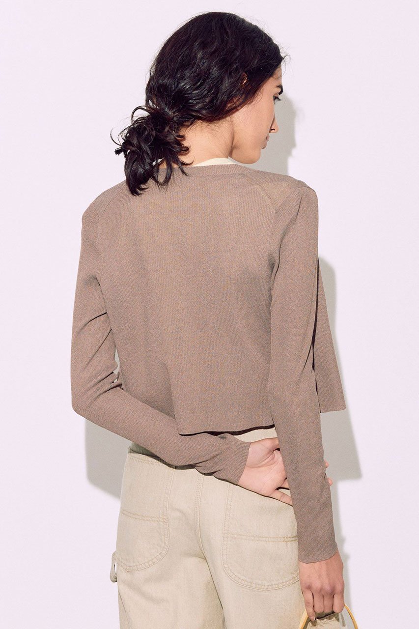 【ブリル/BRILL】のシルクショートリブカーディガン 人気、トレンドファッション・服の通販 founy(ファニー) 　ファッション　Fashion　レディースファッション　Fashion for Women　トップス・カットソー　Cut & Sew Tops　ニット　Knit Tops & Sweaters　カーディガン・羽織り　Layered Style Cardigans　おすすめ　Recommended / Our Picks　エレガント 上品　Elegant　カーディガン　Cardigan, Knitwear　ショート　Short, Short Length　再入荷　Restock / Back in Stock　other-3|ID: prp329100004509198 ipo3291000000035830522