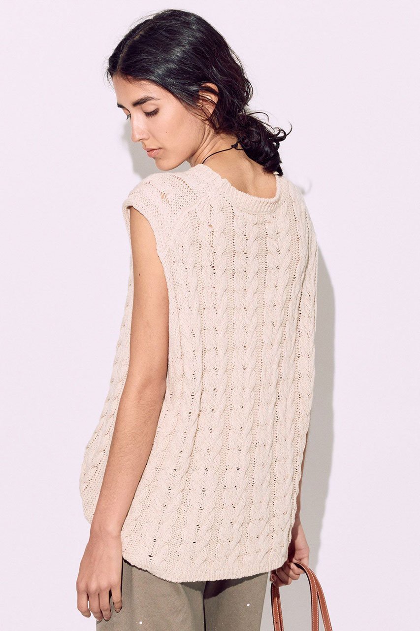 【ブリル/BRILL】のケーブルノースリーブプルオーバー 人気、トレンドファッション・服の通販 founy(ファニー) 　ファッション　Fashion　レディースファッション　Fashion for Women　トップス・カットソー　Cut & Sew Tops　ニット　Knit Tops & Sweaters　キャミソール&ノースリーブ　Camisoles & Sleeveless Tops　カジュアルプルオーバー・ニットトップス　Pullovers & Knit Tops / Casual Pullovers　シンプル　Simple, Minimal　リネン　Linen, Linen Fabric　other-3|ID: prp329100004509199 ipo3291000000032811181