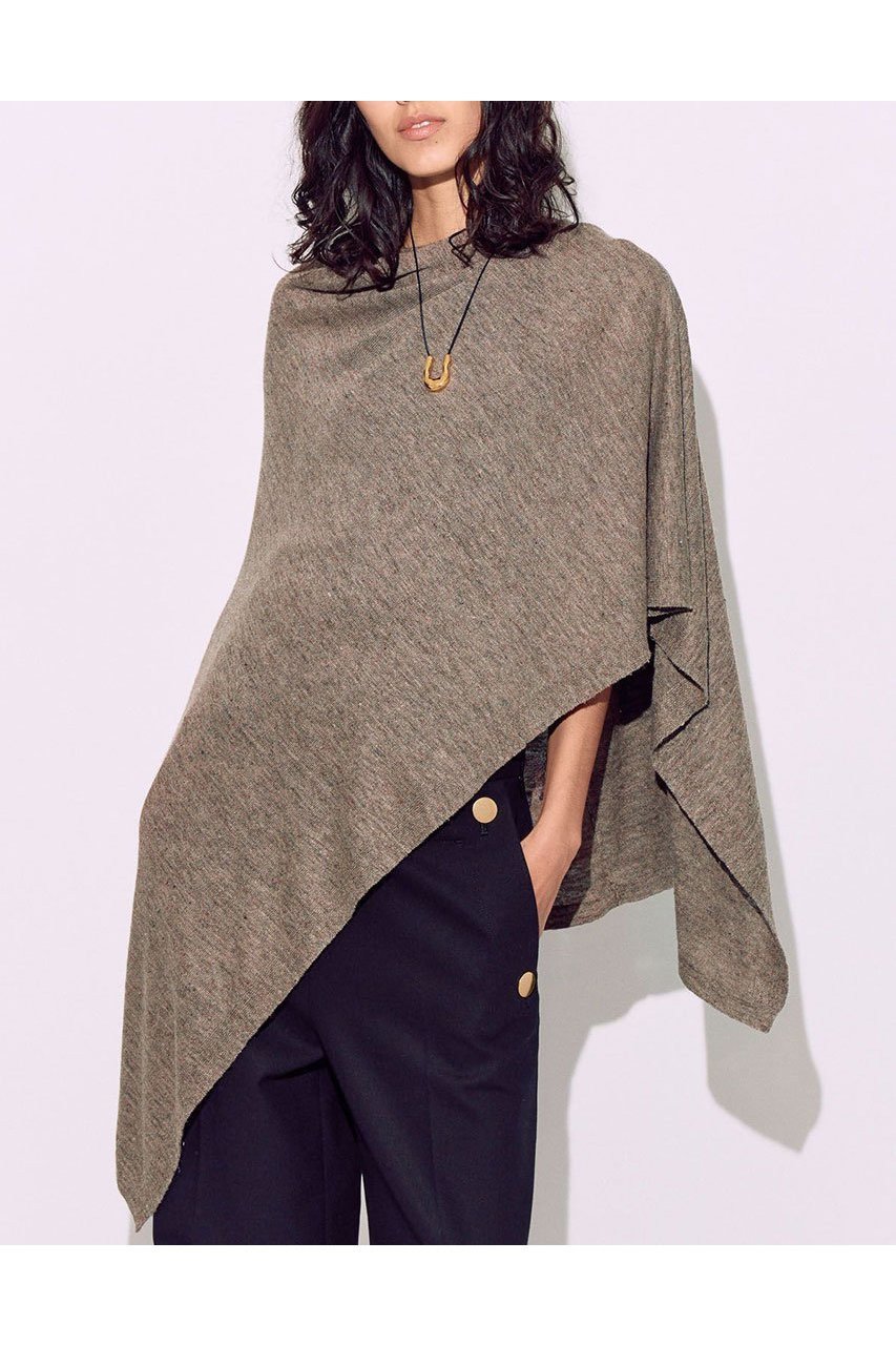 【ブリル/BRILL】のリネンポンチョ インテリア・キッズ・メンズ・レディースファッション・服の通販 founy(ファニー) 　ファッション　Fashion　レディースファッション　WOMEN　トップス・カットソー　Tops/Tshirt　ニット　Knit Tops　プルオーバー　Pullover　フレンチ　French　リネン　Linen　夏　Summer　ブラウン|ID: prp329100004509200 ipo3291000000031836504