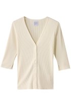 【グッド ピープル グッド ステッチング グッド プロダクト/GOOD PEOPLE GOOD STITCHING GOOD PRODUCT】のVネック3/4スリーブカーディガン 人気、トレンドファッション・服の通販 founy(ファニー) ファッション Fashion レディースファッション Fashion for Women トップス・カットソー Cut & Sew Tops ニット Knit Tops & Sweaters カーディガン・羽織り Layered Style Cardigans Vネックトップス V-Neck Tops / V-Cut Neckline Shirts カーディガン Cardigan, Knitwear ストレッチ Stretch, Stretchy Fabric スリット Slit, Slit Detail スリーブ Sleeve, Long Sleeve / Short Sleeve フロント Front, Front Design 新作・新入荷 New Arrivals / New In thumbnail エクリュ|ID: prp329100004509201 ipo3291000000032921438