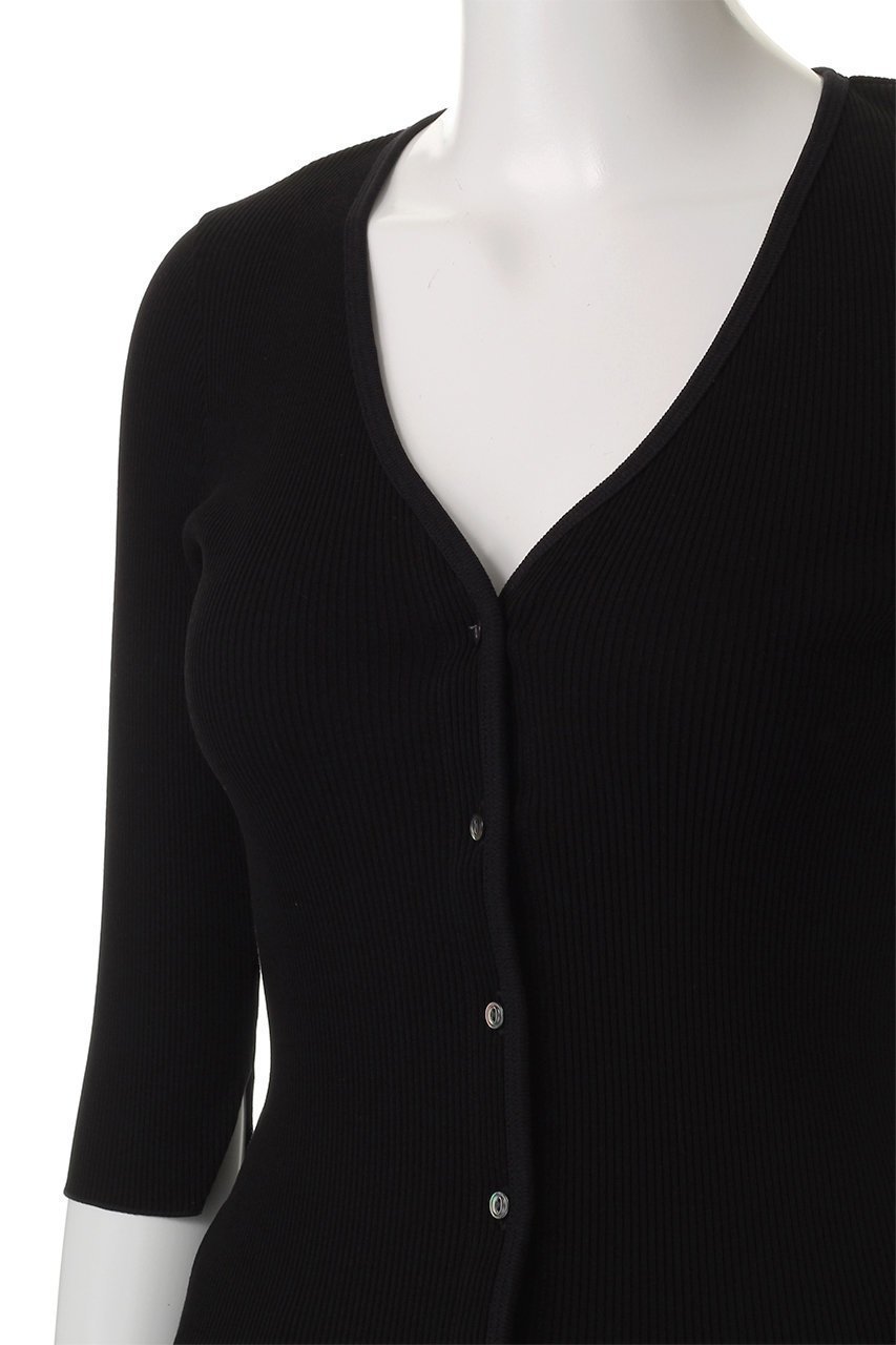 【グッド ピープル グッド ステッチング グッド プロダクト/GOOD PEOPLE GOOD STITCHING GOOD PRODUCT】のVネック3/4スリーブカーディガン 人気、トレンドファッション・服の通販 founy(ファニー) 　ファッション　Fashion　レディースファッション　Fashion for Women　トップス・カットソー　Cut & Sew Tops　ニット　Knit Tops & Sweaters　カーディガン・羽織り　Layered Style Cardigans　Vネックトップス　V-Neck Tops / V-Cut Neckline Shirts　カーディガン　Cardigan, Knitwear　ストレッチ　Stretch, Stretchy Fabric　スリット　Slit, Slit Detail　スリーブ　Sleeve, Long Sleeve / Short Sleeve　フロント　Front, Front Design　新作・新入荷　New Arrivals / New In　other-5|ID: prp329100004509201 ipo3291000000032921488