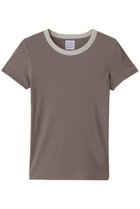 【グッド ピープル グッド ステッチング グッド プロダクト/GOOD PEOPLE GOOD STITCHING GOOD PRODUCT】のクルーネック ショートスリーブTシャツ グレー×ベージュトップ|ID:prp329100004509203
