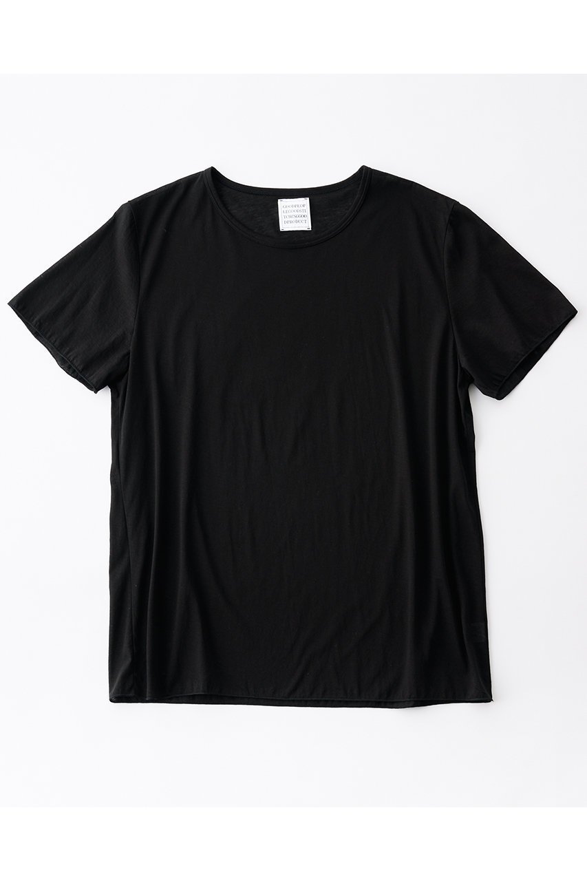 【グッド ピープル グッド ステッチング グッド プロダクト/GOOD PEOPLE GOOD STITCHING GOOD PRODUCT】のクルーネック ショートスリーブ Tシャツ インテリア・キッズ・メンズ・レディースファッション・服の通販 founy(ファニー) 　ファッション　Fashion　レディースファッション　Fashion for Women　トップス・カットソー　Cut & Sew Tops　シャツ・ブラウス・オフィスカジュアル　Elegant Blouses & Button-Ups　ロングTシャツ・Tシャツ　Longline T-Shirts & Tees　カットソー・ベーシックTシャツ　Cut-and-Sewn Tops / Stretch Tees & Basics　2026年　2026　インナー　Innerwear　シアー　Sheer, See-Through　ショート　Short, Short Length　ストレッチ　Stretch, Stretchy Fabric　スリーブ　Sleeve, Long Sleeve / Short Sleeve　夏　Summer　定番　Standard, Basic Item　春　Spring　S/S・春夏　SS, Spring/Summer, Warm Season　ブラック|ID: prp329100004509204 ipo3291000000035507484