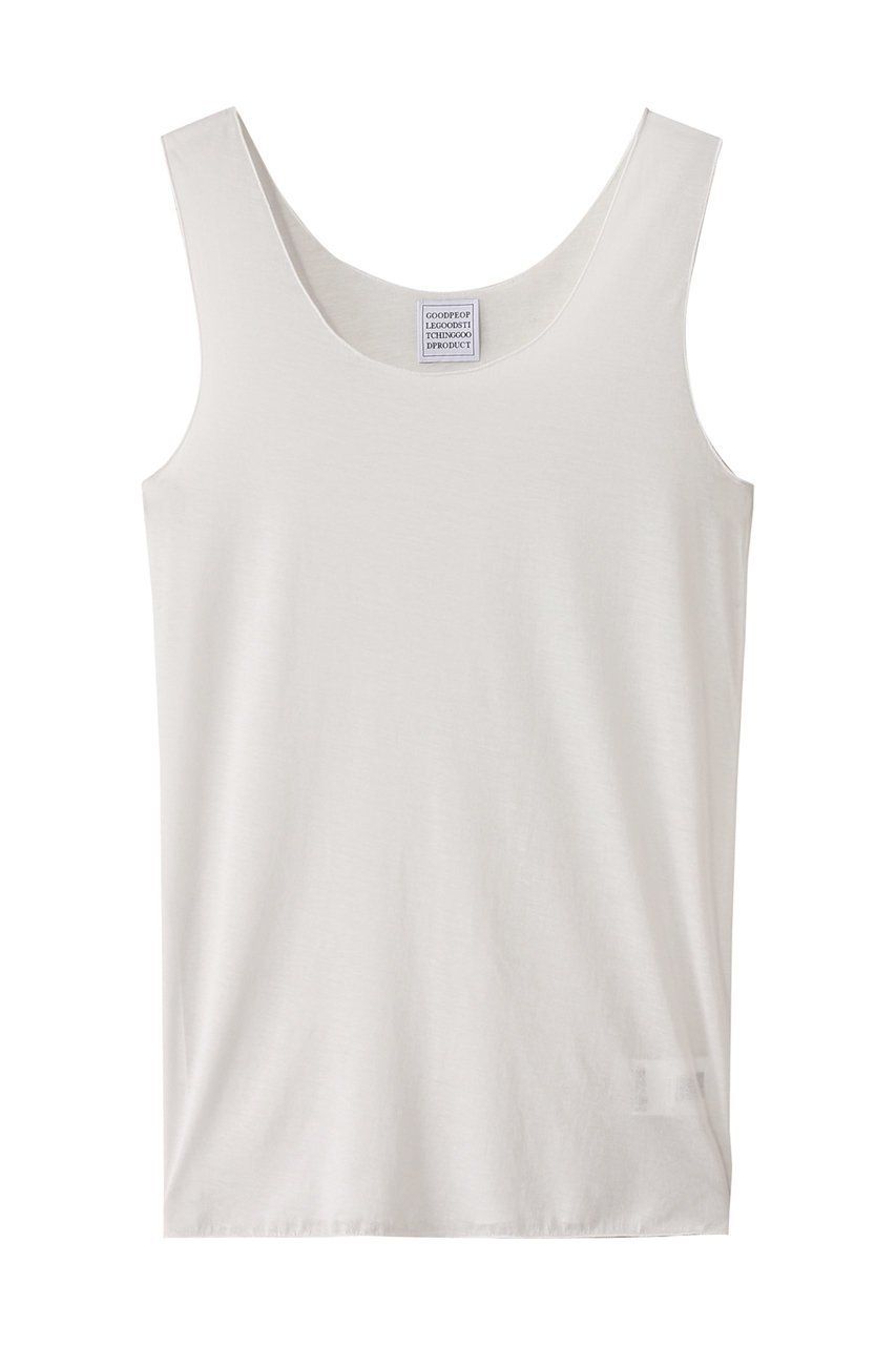 【グッド ピープル グッド ステッチング グッド プロダクト/GOOD PEOPLE GOOD STITCHING GOOD PRODUCT】のノースリーブTシャツ インテリア・キッズ・メンズ・レディースファッション・服の通販 founy(ファニー) 　ファッション　Fashion　レディースファッション　Fashion for Women　トップス・カットソー　Cut & Sew Tops　キャミソール&ノースリーブ　Camisoles & Sleeveless Tops　シャツ・ブラウス・オフィスカジュアル　Elegant Blouses & Button-Ups　ロングTシャツ・Tシャツ　Longline T-Shirts & Tees　カットソー・ベーシックTシャツ　Cut-and-Sewn Tops / Stretch Tees & Basics　エアリー　Airy Texture　キャミソール　Camisole, Spaghetti Strap Top　シアー　Sheer, See-Through　ストレッチ　Stretch, Stretchy Fabric　タンク　Tank Top, Sleeveless Top　ノースリーブ　Sleeveless, No-Sleeve　今季　This Season, Current Season　夏　Summer　春　Spring　S/S・春夏　SS, Spring/Summer, Warm Season　ホワイト|ID: prp329100004509209 ipo3291000000032845219