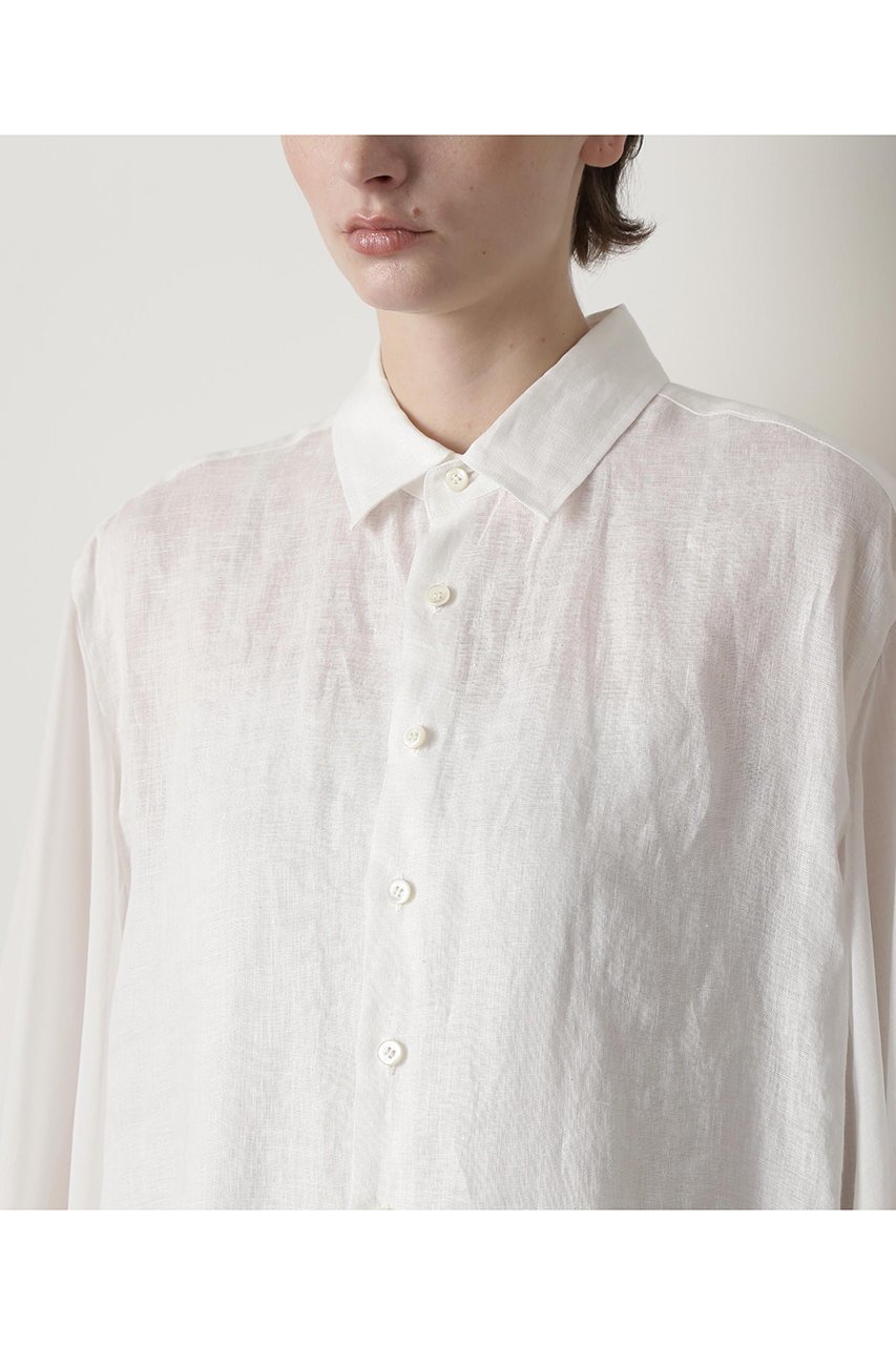 【ヒューエルミュージアム/hueLe Museum】の【STUMBLY】Sheer Combi Long Shirts 人気、トレンドファッション・服の通販 founy(ファニー) 　ファッション　Fashion　レディースファッション　Ladies' Fashion Online　トップス・カットソー　Tops/Tshirt　シャツ/ブラウス　Shirts/Blouses　オーガンジー　Organdy　カフス　Cuffs　シンプル　Simple　スリーブ　Sleeve　バランス　Balance　メンズ　Mens　リネン　Linen　ロング　Long　other-6|ID: prp329100004509211 ipo3291000000031874524