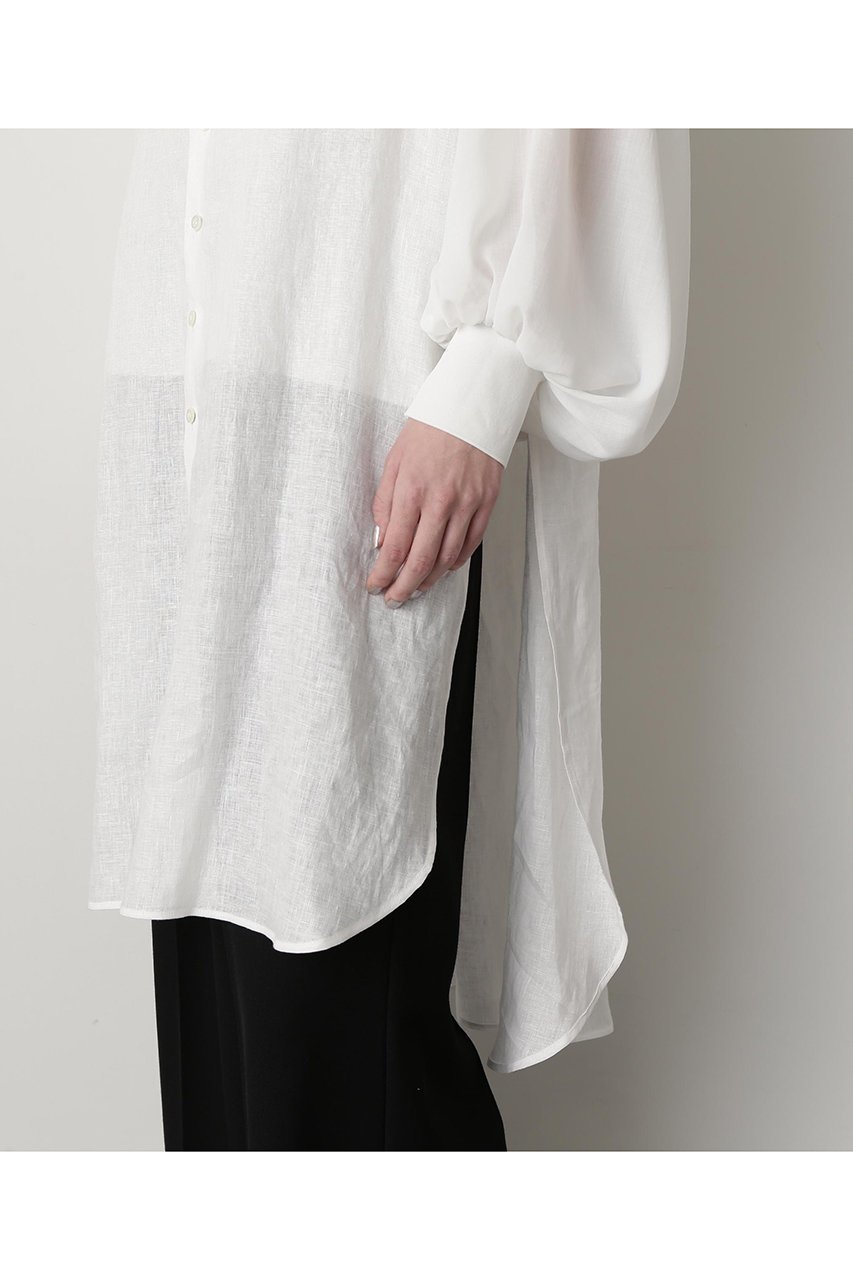 【ヒューエルミュージアム/hueLe Museum】の【STUMBLY】Sheer Combi Long Shirts 人気、トレンドファッション・服の通販 founy(ファニー) 　ファッション　Fashion　レディースファッション　Ladies' Fashion Online　トップス・カットソー　Tops/Tshirt　シャツ/ブラウス　Shirts/Blouses　オーガンジー　Organdy　カフス　Cuffs　シンプル　Simple　スリーブ　Sleeve　バランス　Balance　メンズ　Mens　リネン　Linen　ロング　Long　other-8|ID: prp329100004509211 ipo3291000000031874526