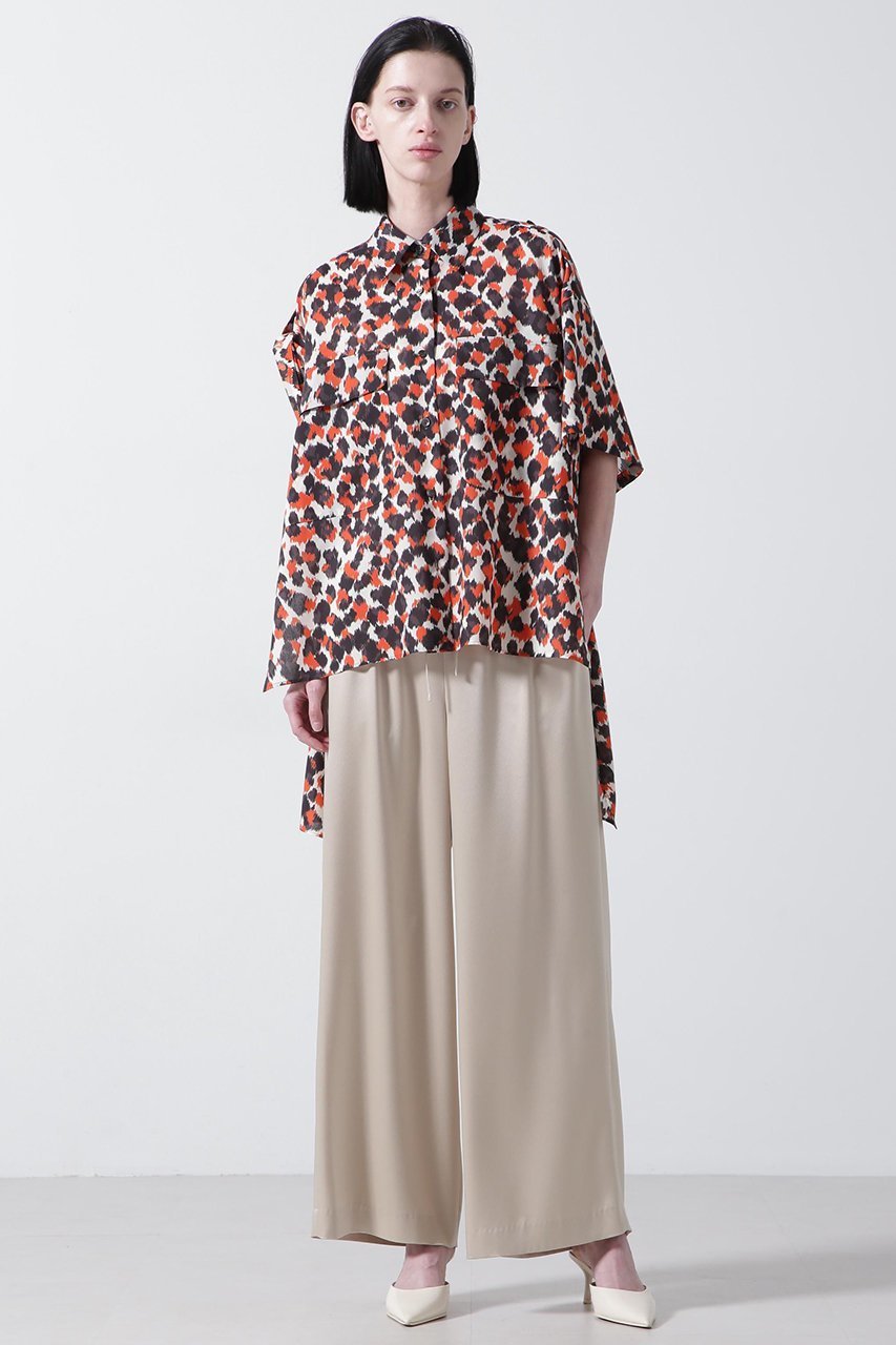 【ヒューエルミュージアム/hueLe Museum】の【STUMBLY】Printed Military Shirts 人気、トレンドファッション・服の通販 founy(ファニー) 　ファッション　Fashion　レディースファッション　Fashion for Women　トップス・カットソー　Cut & Sew Tops　シャツ・ブラウス・オフィスカジュアル　Elegant Blouses & Button-Ups　オーガンジー　Organza Fabric　クール　Cool, Chic　ショート　Short, Short Length　スリーブ　Sleeve, Long Sleeve / Short Sleeve　ドット　Polka Dot, Dot Pattern　プリント　Print, Printed Pattern　レオパード　Leopard, Animal Print　other-3|ID: prp329100004509212 ipo3291000000032850721