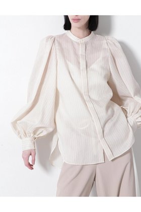 【ヒューエルミュージアム/hueLe Museum】の【STUMBLY】Sheer Striped Shirts 人気、トレンドファッション・服の通販 founy(ファニー) ファッション Fashion レディースファッション WOMEN トップス・カットソー Tops/Tshirt シャツ/ブラウス Shirts/Blouses シンプル Simple ストライプ Stripe スリーブ Sleeve フェミニン Feminine ロング Long |ID:prp329100004509213