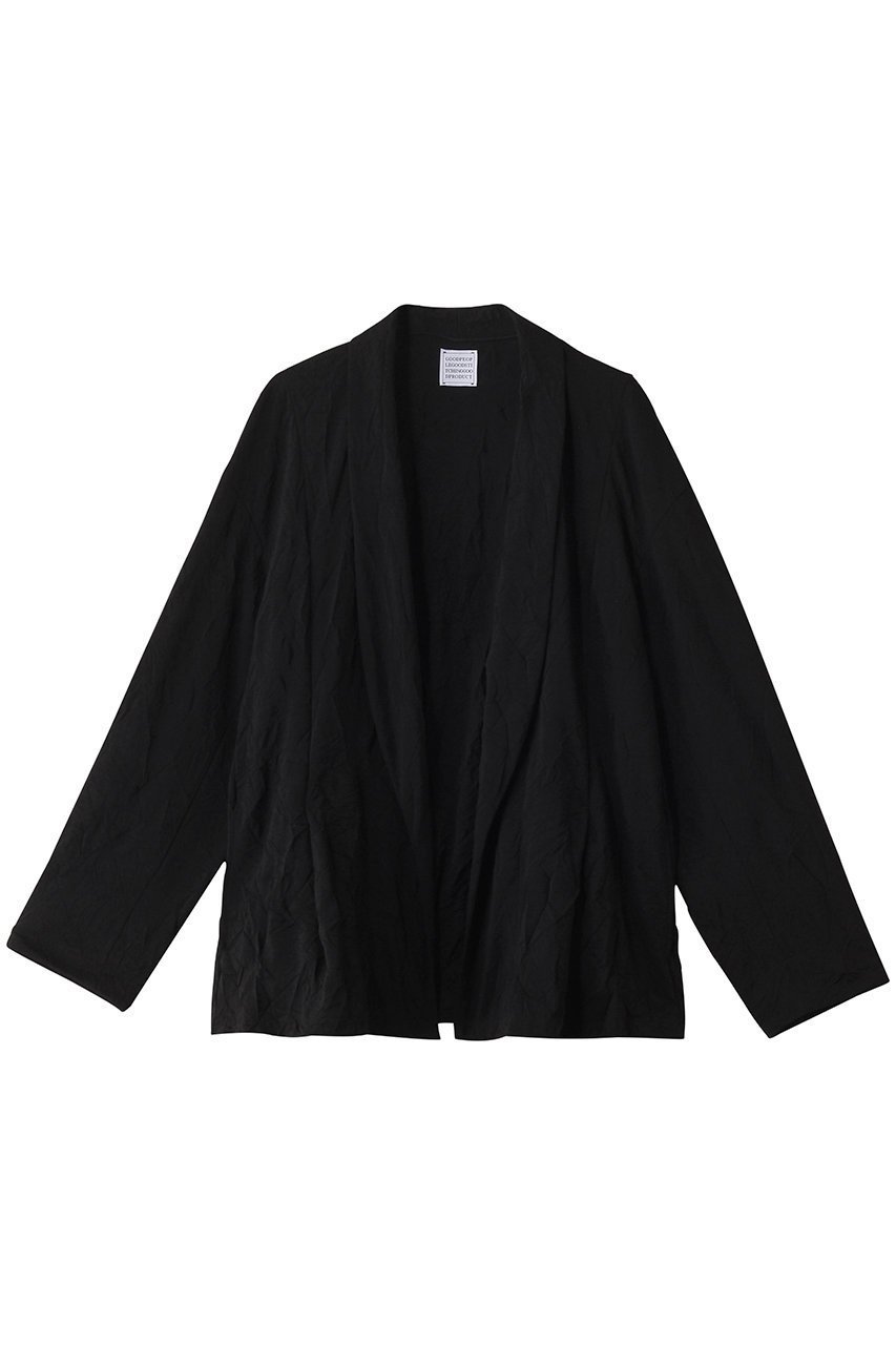 【グッド ピープル グッド ステッチング グッド プロダクト/GOOD PEOPLE GOOD STITCHING GOOD PRODUCT】のショールカラー イージー ライトジャケット インテリア・キッズ・メンズ・レディースファッション・服の通販 founy(ファニー) 　ファッション　Fashion　レディースファッション　Fashion for Women　アウター　Coat / Outerwear Collection　レディースジャケット・軽アウター　Jackets　カーディガン　Cardigan, Knitwear　グラフィック　Graphic, Graphic Design　ショール　Shawl, Wrap　シルケット　Silket, Silky Cotton　シンプル　Simple, Minimal　ジャケット　Jacket, Outerwear　ストレッチ　Stretch, Stretchy Fabric　リラックス　Relax, Relaxed Fit　ワッシャー　Washer, Crinkled Finish　ブラック|ID: prp329100004509217 ipo3291000000032806469