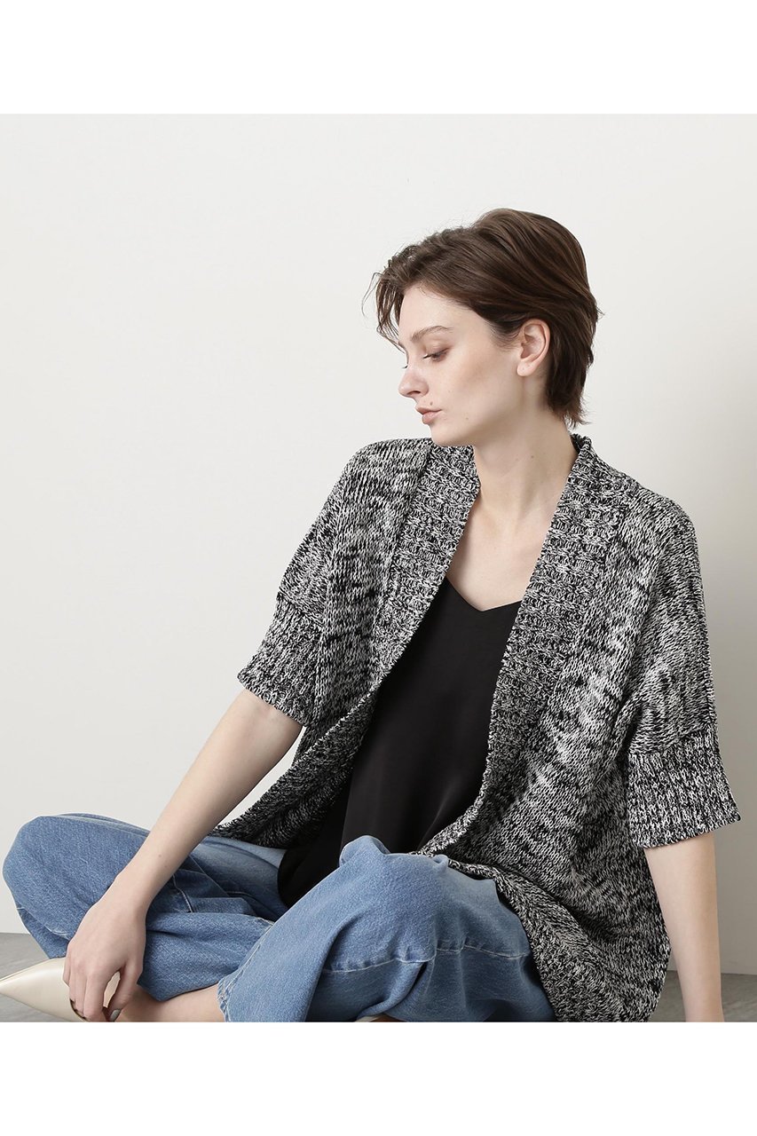 【ヒューエルミュージアム/hueLe Museum】の【STUMBLY】Sleeveless Cardigan インテリア・キッズ・メンズ・レディースファッション・服の通販 founy(ファニー) 　ファッション　Fashion　レディースファッション　Fashion for Women　トップス・カットソー　Cut & Sew Tops　ニット　Knit Tops & Sweaters　カーディガン・羽織り　Layered Style Cardigans　カジュアルプルオーバー・ニットトップス　Pullovers & Knit Tops / Casual Pullovers　パターン　Pattern, Design Print　ミックス　Mix, Mixed Style　再入荷　Restock / Back in Stock　日本製　Made In Japan　ブラック|ID: prp329100004509219 ipo3291000000032925509