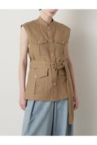 【ヒューエルミュージアム/hueLe Museum】の【STUMBLY】Belted Sleeveless Jacket ベージュ|ID:prp329100004509222
