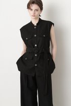 【ヒューエルミュージアム/hueLe Museum】の【STUMBLY】Belted Sleeveless Jacket ブラック|ID:prp329100004509222