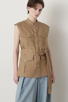 【ヒューエルミュージアム/hueLe Museum】の【STUMBLY】Belted Sleeveless Jacket ベージュ|ID:prp329100004509222