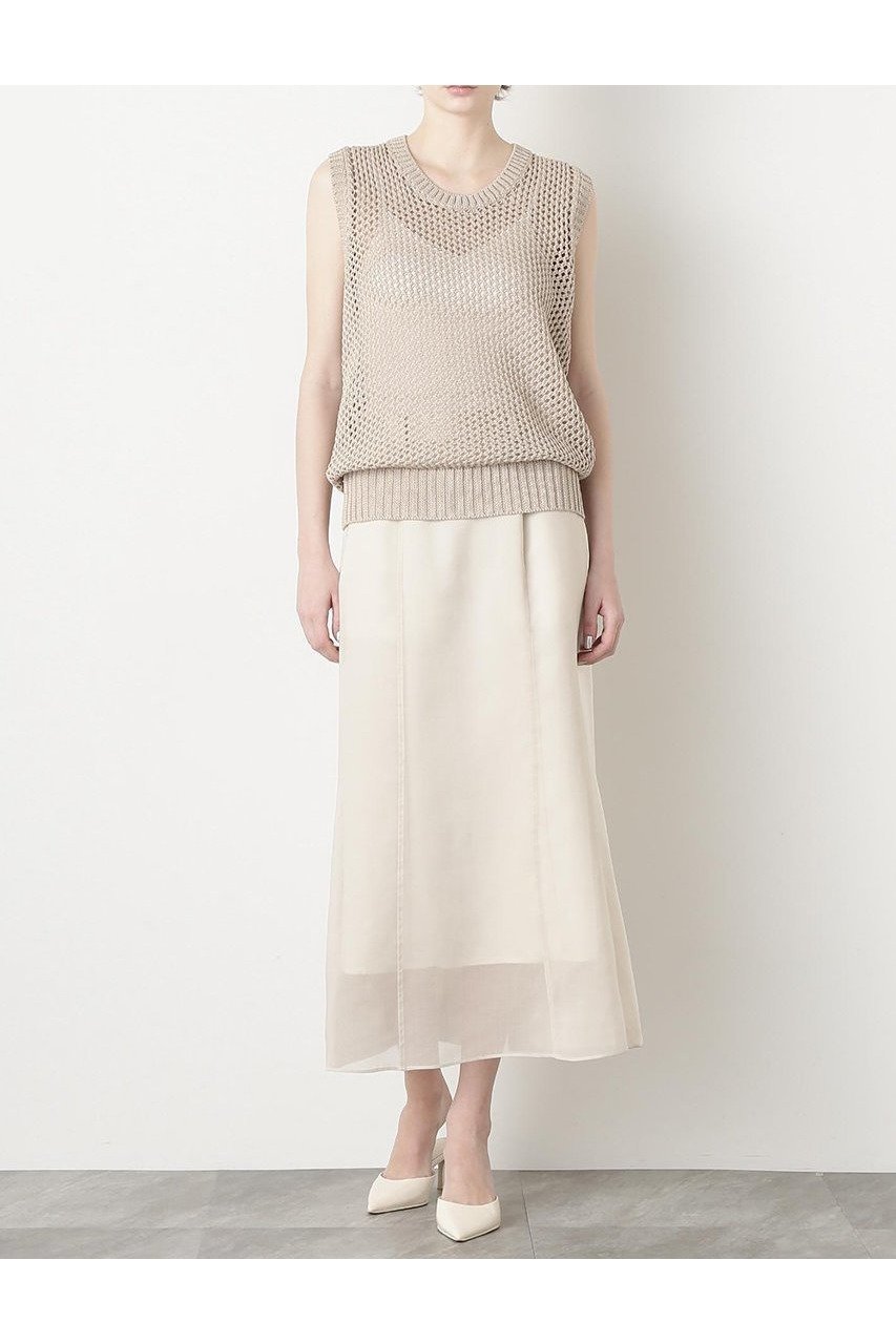 【ヒューエルミュージアム/hueLe Museum】の【STUMBLY】Sheer Satin Combi Skirt インテリア・キッズ・メンズ・レディースファッション・服の通販 founy(ファニー) 　ファッション　Fashion　レディースファッション　WOMEN　スカート　Skirt　ロングスカート　Long Skirt　オーガンジー　Organdy　サテン　Satin　バランス　Balance　フロント　Front　ベーシック　Basic　マーメイド　Mermaid　モダン　Modern　ロング　Long　ベージュ|ID: prp329100004509226 ipo3291000000031862595