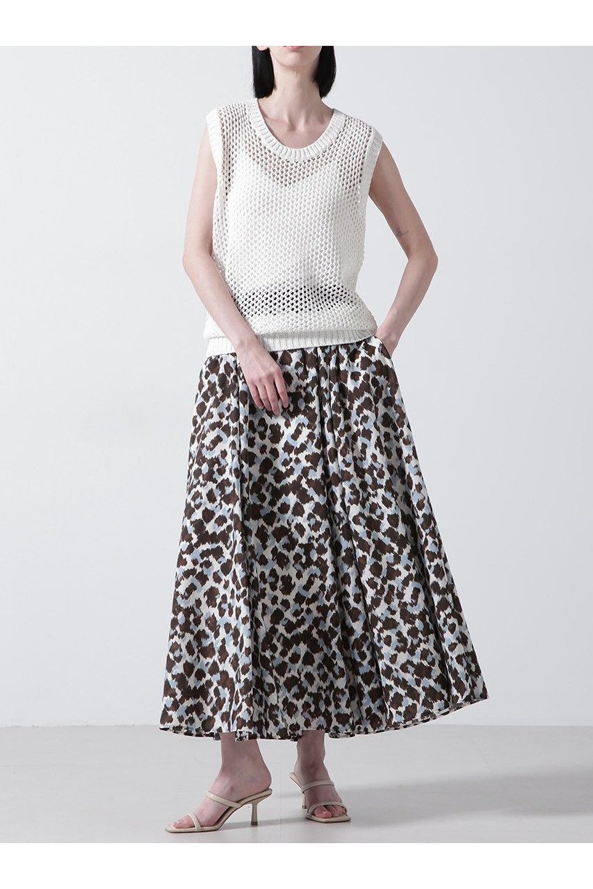 【ヒューエルミュージアム/hueLe Museum】の【STUMBLY】Printed Flare Skirt 人気、トレンドファッション・服の通販 founy(ファニー) 　ファッション　Fashion　レディースファッション　WOMEN　スカート　Skirt　ロングスカート　Long Skirt　オーガンジー　Organdy　ギャザー　Gather　クール　Cool　ドット　Dot　フロント　Front　プリント　Print　レオパード　Leopard　ロング　Long　定番　Standard　 other-1|ID: prp329100004509227 ipo3291000000031862596