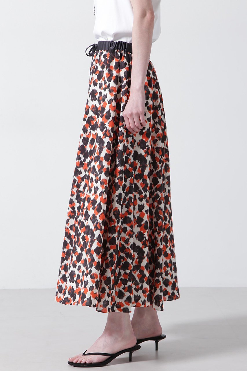 【ヒューエルミュージアム/hueLe Museum】の【STUMBLY】Printed Flare Skirt 人気、トレンドファッション・服の通販 founy(ファニー) 　ファッション　Fashion　レディースファッション　Fashion for Women　スカート　Skirts　ロングスカート　Long Skirts / Maxi & Midi Skirts　オーガンジー　Organza Fabric　ギャザー　Gathered, Ruffled　クール　Cool, Chic　ドット　Polka Dot, Dot Pattern　フロント　Front, Front Design　プリント　Print, Printed Pattern　レオパード　Leopard, Animal Print　ロング　Long, Long-Length　定番　Standard, Basic Item　other-4|ID: prp329100004509227 ipo3291000000032824263