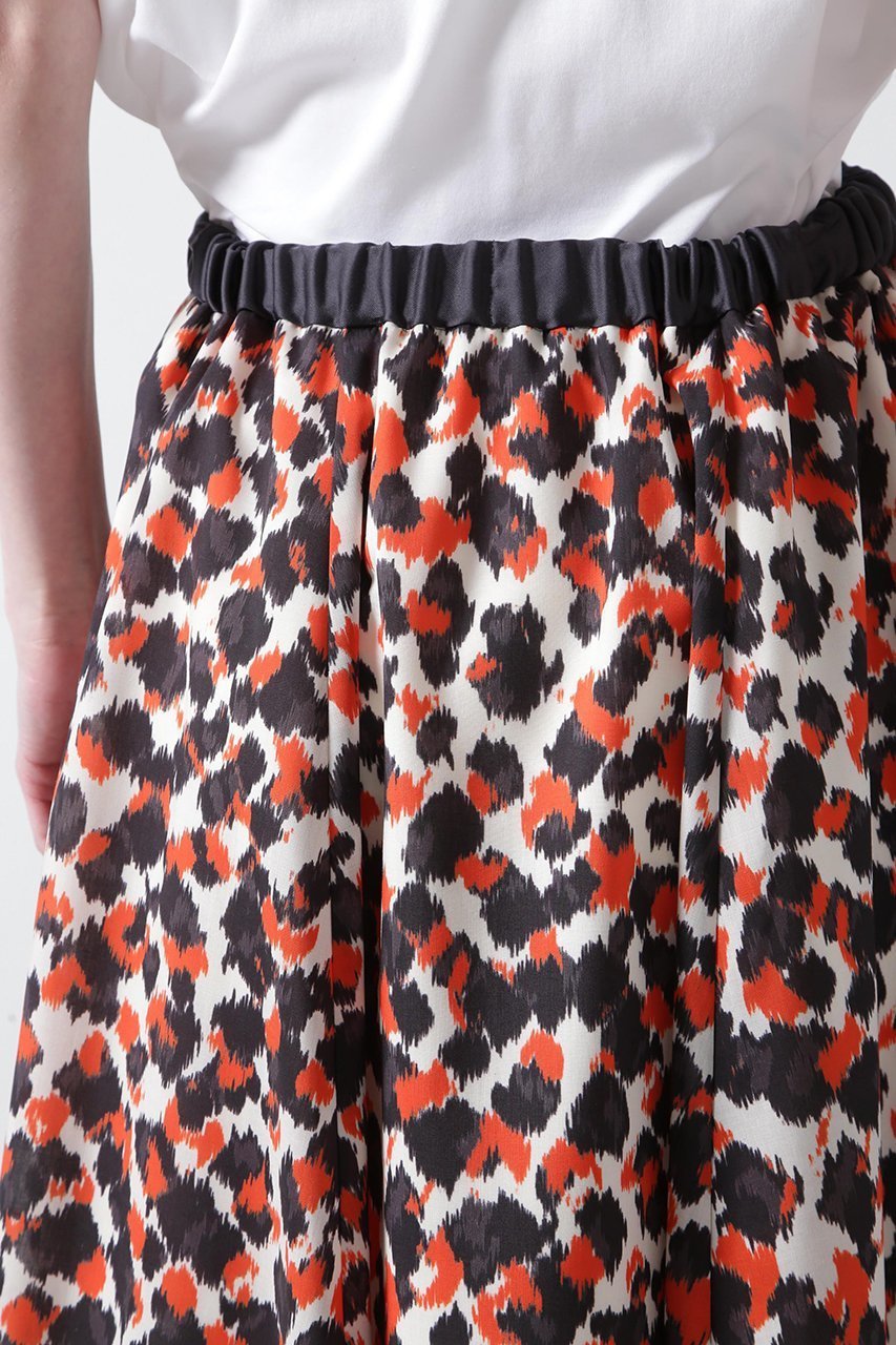 【ヒューエルミュージアム/hueLe Museum】の【STUMBLY】Printed Flare Skirt 人気、トレンドファッション・服の通販 founy(ファニー) 　ファッション　Fashion　レディースファッション　Fashion for Women　スカート　Skirts　ロングスカート　Long Skirts / Maxi & Midi Skirts　オーガンジー　Organza Fabric　ギャザー　Gathered, Ruffled　クール　Cool, Chic　ドット　Polka Dot, Dot Pattern　フロント　Front, Front Design　プリント　Print, Printed Pattern　レオパード　Leopard, Animal Print　ロング　Long, Long-Length　定番　Standard, Basic Item　other-7|ID: prp329100004509227 ipo3291000000032824266