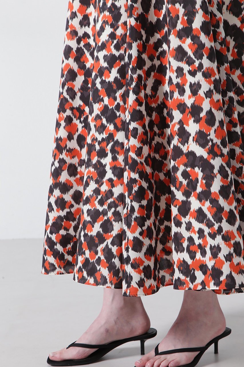 【ヒューエルミュージアム/hueLe Museum】の【STUMBLY】Printed Flare Skirt 人気、トレンドファッション・服の通販 founy(ファニー) 　ファッション　Fashion　レディースファッション　Fashion for Women　スカート　Skirts　ロングスカート　Long Skirts / Maxi & Midi Skirts　オーガンジー　Organza Fabric　ギャザー　Gathered, Ruffled　クール　Cool, Chic　ドット　Polka Dot, Dot Pattern　フロント　Front, Front Design　プリント　Print, Printed Pattern　レオパード　Leopard, Animal Print　ロング　Long, Long-Length　定番　Standard, Basic Item　other-8|ID: prp329100004509227 ipo3291000000032824267