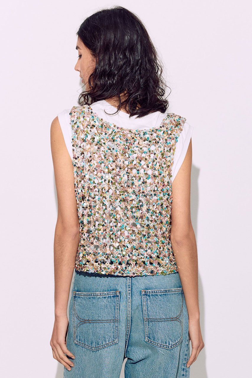 【ブリル/BRILL】のSPANGLEノースリーブプルオーバー 人気、トレンドファッション・服の通販 founy(ファニー) 　ファッション　Fashion　レディースファッション　Fashion for Women　トップス・カットソー　Cut & Sew Tops　ニット　Knit Tops & Sweaters　キャミソール&ノースリーブ　Camisoles & Sleeveless Tops　カジュアルプルオーバー・ニットトップス　Pullovers & Knit Tops / Casual Pullovers　アクセサリー　Fashion Accessories　スパンコール　Sequins, Sequin Embellishment　ノースリーブ　Sleeveless, No-Sleeve　手編み　Hand-Knitted, Handmade Knit　other-3|ID: prp329100004509970 ipo3291000000032811147