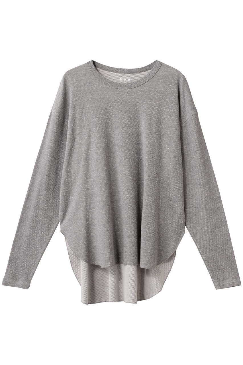 【スリー ドッツ/three dots】のヴィンテージサーマル ルーズTシャツ インテリア・キッズ・メンズ・レディースファッション・服の通販 founy(ファニー) 　ファッション　Fashion　レディースファッション　Fashion for Women　トップス・カットソー　Cut & Sew Tops　シャツ・ブラウス・オフィスカジュアル　Elegant Blouses & Button-Ups　ロングTシャツ・Tシャツ　Longline T-Shirts & Tees　カットソー・ベーシックTシャツ　Cut-and-Sewn Tops / Stretch Tees & Basics　シンプル　Simple, Minimal　スリーブ　Sleeve, Long Sleeve / Short Sleeve　メランジ　Melange, Mixed Yarn　ルーズ　Loose, Oversized　ロング　Long, Long-Length　長袖　Long Sleeve, Full Sleeve　グレー|ID: prp329100004509971 ipo3291000000032843080