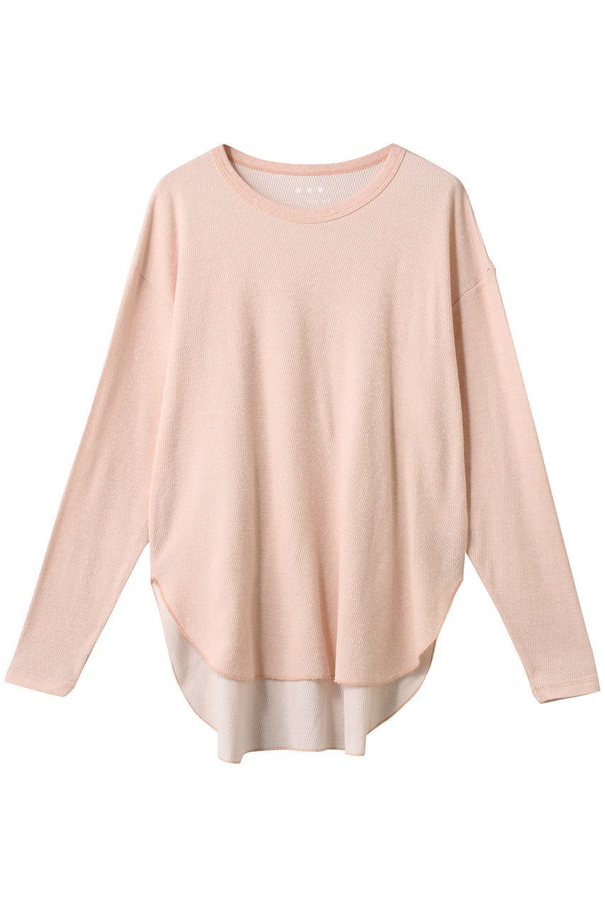 【スリー ドッツ/three dots】のヴィンテージサーマル ルーズTシャツ インテリア・キッズ・メンズ・レディースファッション・服の通販 founy(ファニー) 　ファッション　Fashion　レディースファッション　Fashion for Women　トップス・カットソー　Cut & Sew Tops　シャツ・ブラウス・オフィスカジュアル　Elegant Blouses & Button-Ups　ロングTシャツ・Tシャツ　Longline T-Shirts & Tees　カットソー・ベーシックTシャツ　Cut-and-Sewn Tops / Stretch Tees & Basics　シンプル　Simple, Minimal　スリーブ　Sleeve, Long Sleeve / Short Sleeve　メランジ　Melange, Mixed Yarn　ルーズ　Loose, Oversized　ロング　Long, Long-Length　長袖　Long Sleeve, Full Sleeve　ピンク|ID: prp329100004509971 ipo3291000000035061081