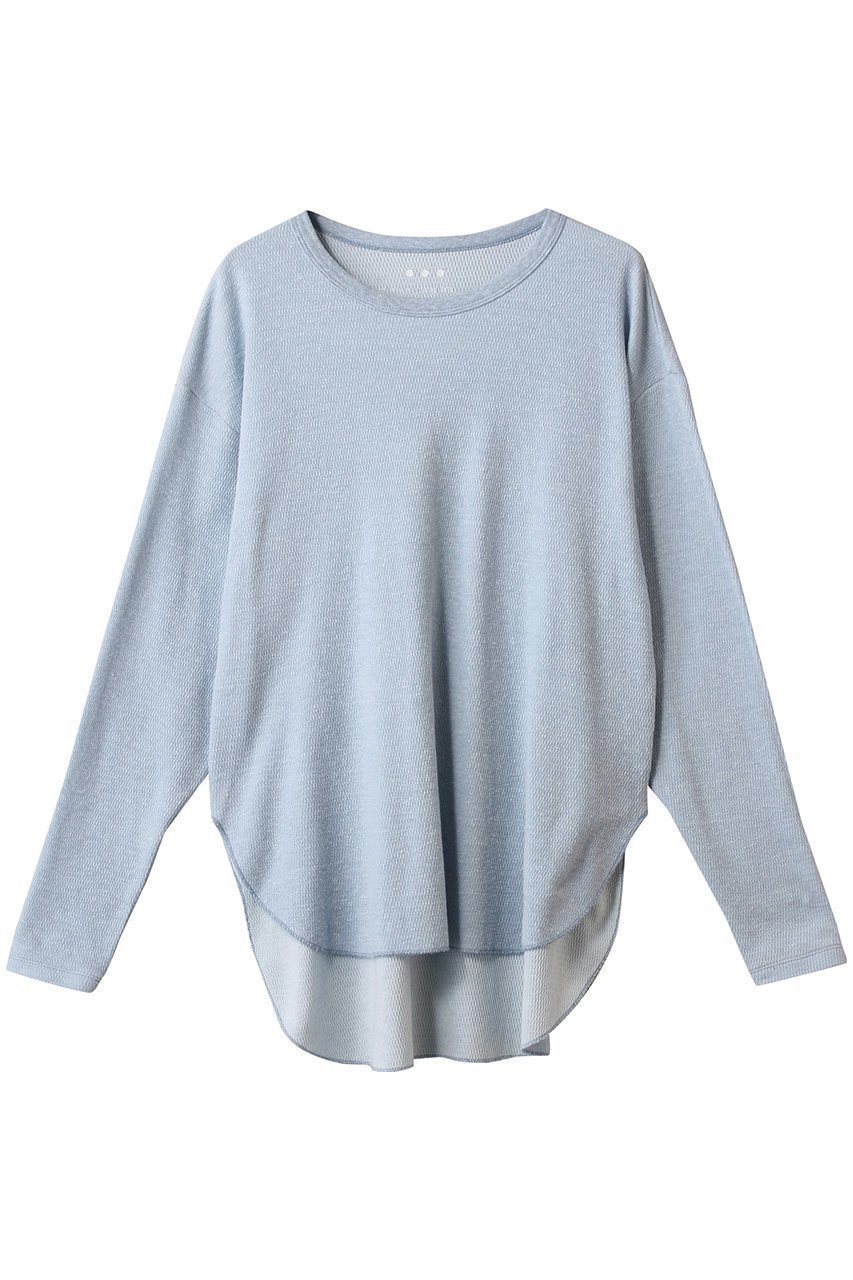 【スリー ドッツ/three dots】のヴィンテージサーマル ルーズTシャツ インテリア・キッズ・メンズ・レディースファッション・服の通販 founy(ファニー) 　ファッション　Fashion　レディースファッション　Fashion for Women　トップス・カットソー　Cut & Sew Tops　シャツ・ブラウス・オフィスカジュアル　Elegant Blouses & Button-Ups　ロングTシャツ・Tシャツ　Longline T-Shirts & Tees　カットソー・ベーシックTシャツ　Cut-and-Sewn Tops / Stretch Tees & Basics　シンプル　Simple, Minimal　スリーブ　Sleeve, Long Sleeve / Short Sleeve　メランジ　Melange, Mixed Yarn　ルーズ　Loose, Oversized　ロング　Long, Long-Length　長袖　Long Sleeve, Full Sleeve　ブルー|ID: prp329100004509971 ipo3291000000035061082