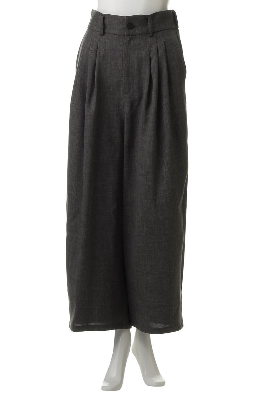 【ミディウミソリッド/MIDIUMISOLID】のtucked slacks.S スラックス 人気、トレンドファッション・服の通販 founy(ファニー) 　ファッション　Fashion　レディースファッション　Fashion for Women　パンツ　Pants & Trousers　スラックス　Slacks, Dress Pants　ツイード　Twill, Twill Weave　フロント　Front, Front Design　メランジ　Melange, Mixed Yarn　ワイド　Wide, Wide Fit　エレガント 上品　Elegant　other-2|ID: prp329100004509972 ipo3291000000032965935