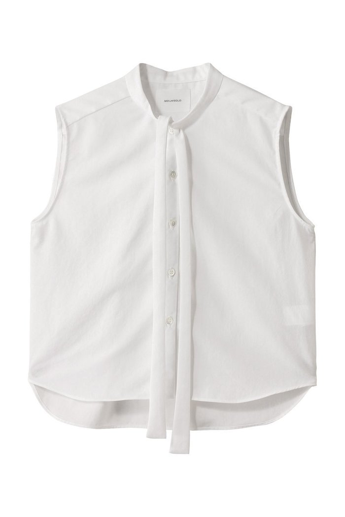 【ミディウミソリッド/MIDIUMISOLID】のn/slv tie-collar blouse.S ブラウス インテリア・キッズ・メンズ・レディースファッション・服の通販 founy(ファニー) https://founy.com/ ファッション Fashion レディースファッション WOMEN トップス・カットソー Tops/Tshirt キャミソール / ノースリーブ No Sleeves シャツ/ブラウス Shirts/Blouses クロップド Cropped コンパクト Compact ジャケット Jacket ノースリーブ No Sleeve エレガント 上品 Elegant |ID: prp329100004509974 ipo3291000000031849789