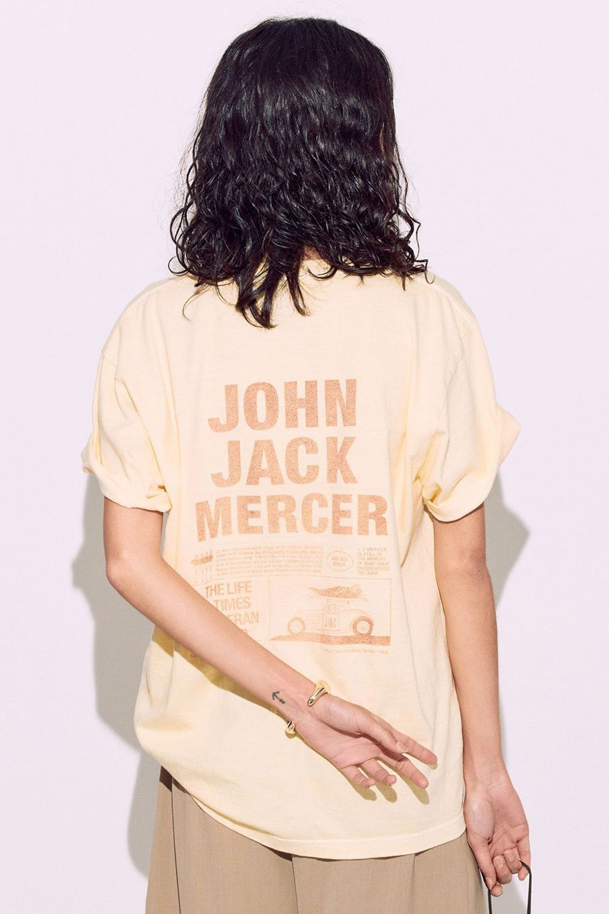【ブリル/BRILL】の【JJ Mercer】バックプリントTシャツ インテリア・キッズ・メンズ・レディースファッション・服の通販 founy(ファニー) 　ファッション　Fashion　レディースファッション　Fashion for Women　トップス・カットソー　Cut & Sew Tops　シャツ・ブラウス・オフィスカジュアル　Elegant Blouses & Button-Ups　ロングTシャツ・Tシャツ　Longline T-Shirts & Tees　カットソー・ベーシックTシャツ　Cut-and-Sewn Tops / Stretch Tees & Basics　グラフィック　Graphic, Graphic Design　ショート　Short, Short Length　スリーブ　Sleeve, Long Sleeve / Short Sleeve　フィット　Fit, Slim Fit　プリント　Print, Printed Pattern　ペーパー　Paper, Kraft Paper　イエロー|ID: prp329100004509975 ipo3291000000032808058