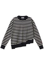 【マイ ウィークネス/MY WEAKNESS】のOlja Border Knit 人気、トレンドファッション・服の通販 founy(ファニー) ファッション Fashion レディースファッション Fashion for Women トップス・カットソー Cut & Sew Tops ニット Knit Tops & Sweaters カジュアルプルオーバー・ニットトップス Pullovers & Knit Tops / Casual Pullovers インナー Innerwear ウォッシャブル Machine Washable カッティング Cutting Detail シンプル Simple, Minimal ジャケット Jacket, Outerwear デニム Denim, Jeans Material フロント Front, Front Design ボーダー Border, Stripe thumbnail NAVY BASE|ID: prp329100004510915 ipo3291000000032922002