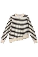 【マイ ウィークネス/MY WEAKNESS】のOlja Border Knit 人気、トレンドファッション・服の通販 founy(ファニー) ファッション Fashion レディースファッション Fashion for Women トップス・カットソー Cut & Sew Tops ニット Knit Tops & Sweaters カジュアルプルオーバー・ニットトップス Pullovers & Knit Tops / Casual Pullovers インナー Innerwear ウォッシャブル Machine Washable カッティング Cutting Detail シンプル Simple, Minimal ジャケット Jacket, Outerwear デニム Denim, Jeans Material フロント Front, Front Design ボーダー Border, Stripe 再入荷 Restock / Back in Stock |ID:prp329100004510915