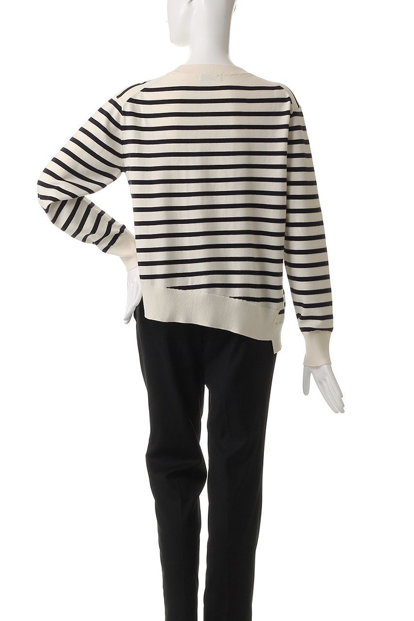 【マイ ウィークネス/MY WEAKNESS】のOlja Border Knit 人気、トレンドファッション・服の通販 founy(ファニー) 　ファッション　Fashion　レディースファッション　Fashion for Women　トップス・カットソー　Cut & Sew Tops　ニット　Knit Tops & Sweaters　カジュアルプルオーバー・ニットトップス　Pullovers & Knit Tops / Casual Pullovers　インナー　Innerwear　ウォッシャブル　Machine Washable　カッティング　Cutting Detail　シンプル　Simple, Minimal　ジャケット　Jacket, Outerwear　デニム　Denim, Jeans Material　フロント　Front, Front Design　ボーダー　Border, Stripe　再入荷　Restock / Back in Stock　other-4|ID: prp329100004510915 ipo3291000000035371731