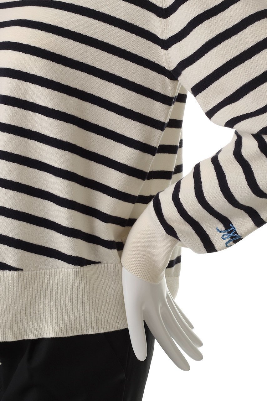 【マイ ウィークネス/MY WEAKNESS】のOlja Border Knit 人気、トレンドファッション・服の通販 founy(ファニー) 　ファッション　Fashion　レディースファッション　Fashion for Women　トップス・カットソー　Cut & Sew Tops　ニット　Knit Tops & Sweaters　カジュアルプルオーバー・ニットトップス　Pullovers & Knit Tops / Casual Pullovers　インナー　Innerwear　ウォッシャブル　Machine Washable　カッティング　Cutting Detail　シンプル　Simple, Minimal　ジャケット　Jacket, Outerwear　デニム　Denim, Jeans Material　フロント　Front, Front Design　ボーダー　Border, Stripe　再入荷　Restock / Back in Stock　other-5|ID: prp329100004510915 ipo3291000000035371732