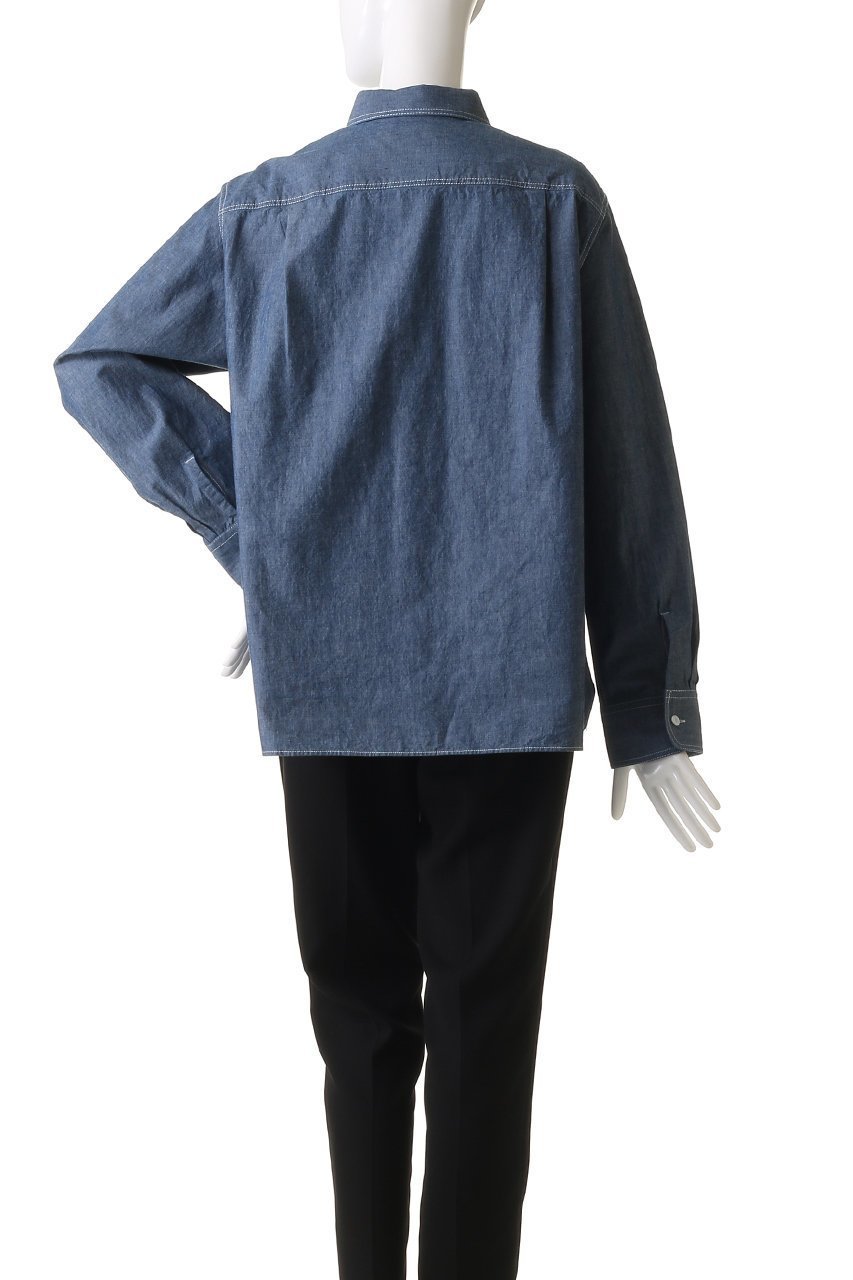 【マイ ウィークネス/MY WEAKNESS】のSham Shirt 人気、トレンドファッション・服の通販 founy(ファニー) 　ファッション　Fashion　レディースファッション　Fashion for Women　トップス・カットソー　Cut & Sew Tops　シャツ・ブラウス・オフィスカジュアル　Elegant Blouses & Button-Ups　クラシカル　Classical, Vintage-Inspired　シャンブレー　Chambray, Denim-Like Fabric　スリーブ　Sleeve, Long Sleeve / Short Sleeve　チェーン　Chain, Chain Strap　バランス　Balance, Style Balance　フィット　Fit, Slim Fit　フラップ　Flap, Flap Pocket　ポケット　Pocket, Pocket Detail　ロング　Long, Long-Length　other-4|ID: prp329100004510926 ipo3291000000032905267